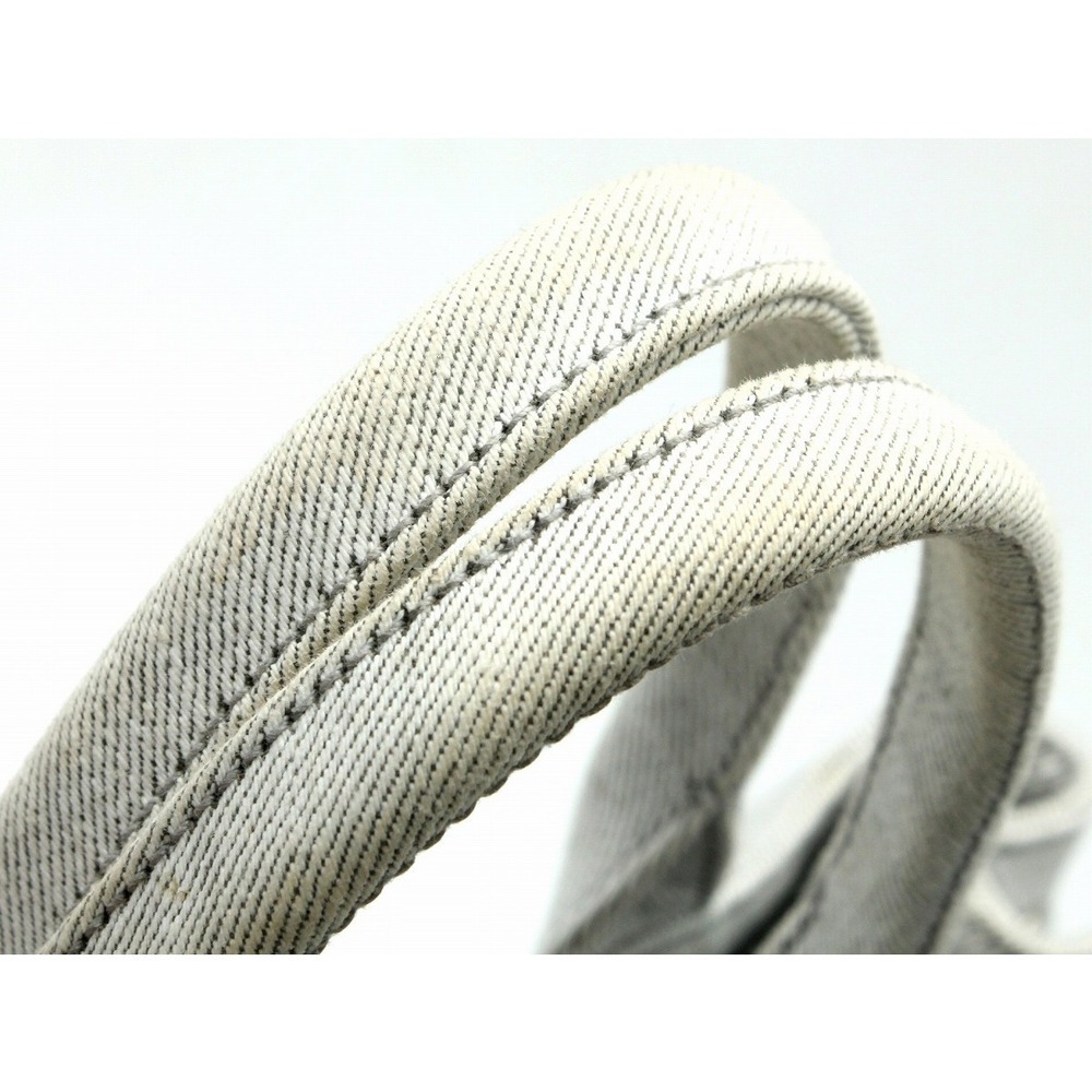 Prada Bijou Canapa Blue Denim Tote Bag Handbag Studded - Picture 8 of 9